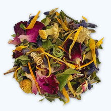 Load image into Gallery viewer, Organic herbal tea blend, Mind and body teas, All-natural blended tea, custom-blended tea, fine tea blends, premium tea blends, Inner Peace herbal tea, herbal blend for anxiety, herbal tea for stress, herbal tea for wellbeing