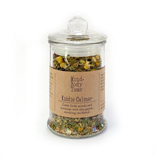 Load image into Gallery viewer, Kiddie Calmer is specifically formulated to help calm little minds and tummies. The combination of subtle, soothing herbs can be enjoyed daily to assist with ailments such as stomach aches, constipation, insomnia, and anxiety. The anti-viral properties also work to ward off germs. Add a teaspoon of honey if your little one has a sweet tooth!