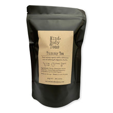Load image into Gallery viewer, Un-tangle the knots and ease those tummy pains and gurgles with a fragrant mix of calming and digestive herbs that also taste delicious. The herbs in Tummy Tea have been selected for their ability to help when stress and anxiety affect digestion. Drink before, during or after a meal. Organic herbal tea blend, Mind and body teas, All-natural blended tea, custom-blended tea, fine tea blends, premium tea blends, tea for tummy, Tummy Tea, tea for digestion, tea for irritable bowel syndrome, tea for gut