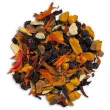 Load image into Gallery viewer, Rise and Shine tea is an organic herbal tea that may support you with inflammation, digestion, gut health, lowering cholesterol, and lowering blood glucose levels. Organic herbal tea blend, Mind and body teas, All-natural blended tea, custom-blended tea, fine tea blends, premium tea blends, tea for inflammation, tea for diabetes, tea for immune support