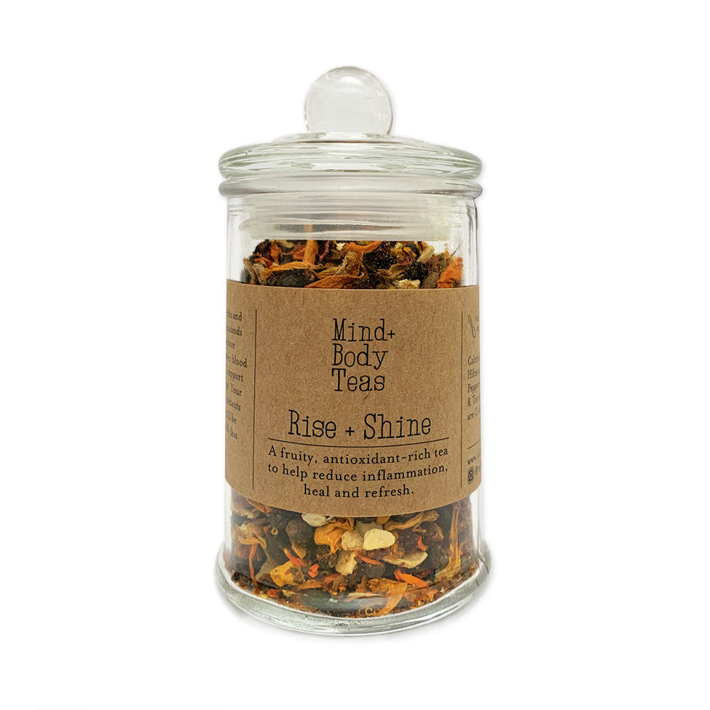 Rise and Shine tea is an organic herbal tea that may support you with inflammation, digestion, gut health, lowering cholesterol, and lowering blood glucose levels. Organic herbal tea blend, Mind and body teas, All-natural blended tea, custom-blended tea, fine tea blends, premium tea blends, tea for inflammation, tea for diabetes, tea for immune support